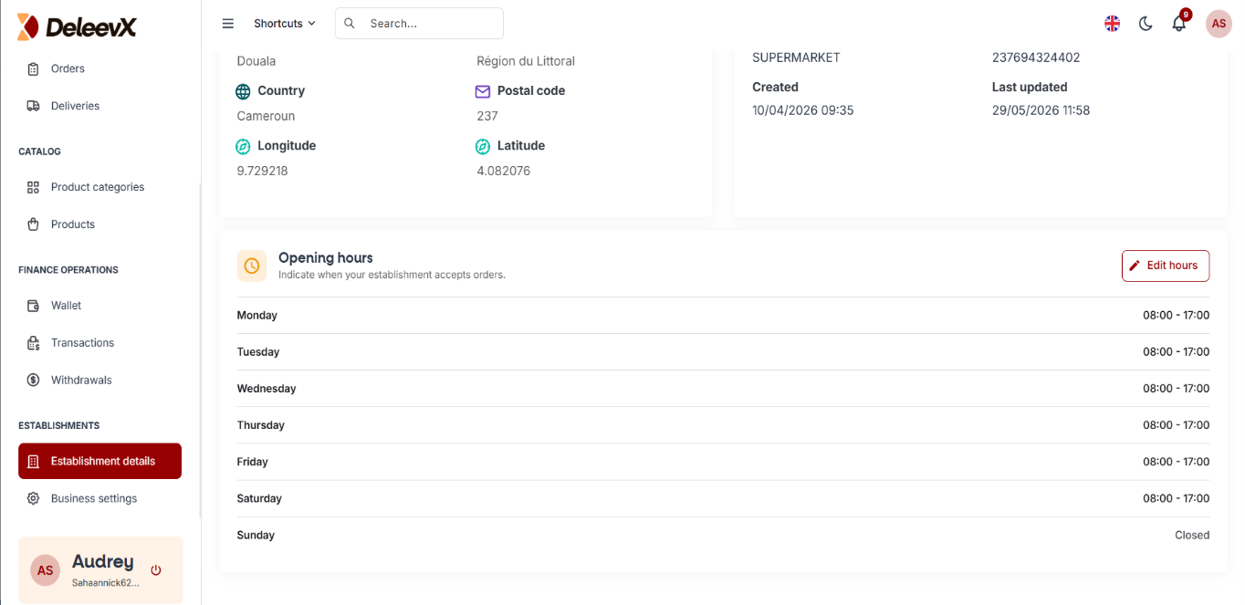Configured Working Hours