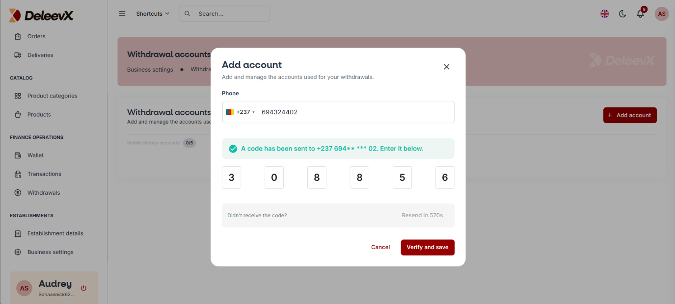 Verify Withdrawal Account