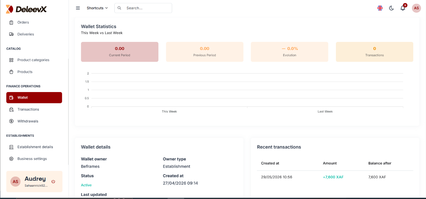 Wallet Page